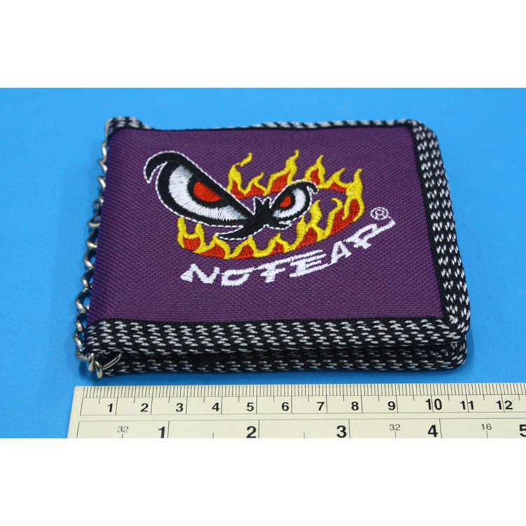 กระเป๋าสตางค์มีโซ่ No Fear ตาไฟ 2 พับ คละสี - ใหญ่ (6 ชิ้น)