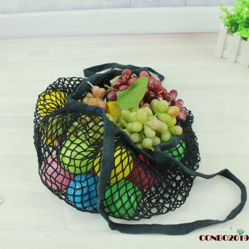 H-C★Reusable Fruit Shopping String Grocery Shopper Cotton Tote Mesh Woven Net Bag Multicolor Shoulder Bags