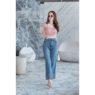 กางเกงยีนส์👖ผ้าไม่ยืดทรงกระบอก ผ้าดีใส่สวย มือ1