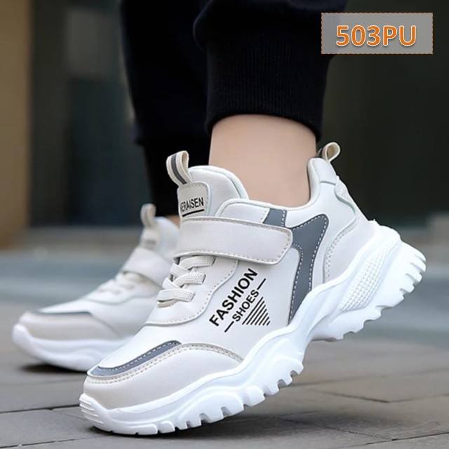 รองเท้าผ้าใบเด็กติดตามคุณภาพของ Giry สําหรับเด็กหญิงและเด็กชายสีชมพูและสีขาว (As165)