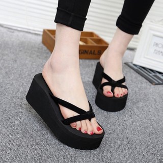 MITATA 7 CM Wedge Flip Flops Women Slippers