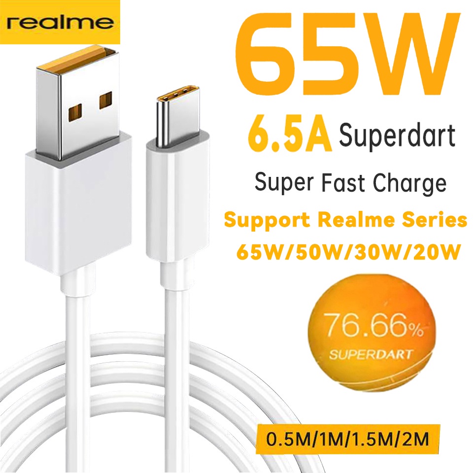 สายชาร์จโทรศัพท์มือถือ Usb Type C สําหรับ Realme Gt2 pro 8 Neo 2T 2 Narzo 30 pro 5G 65W 6.5A Vooc Re