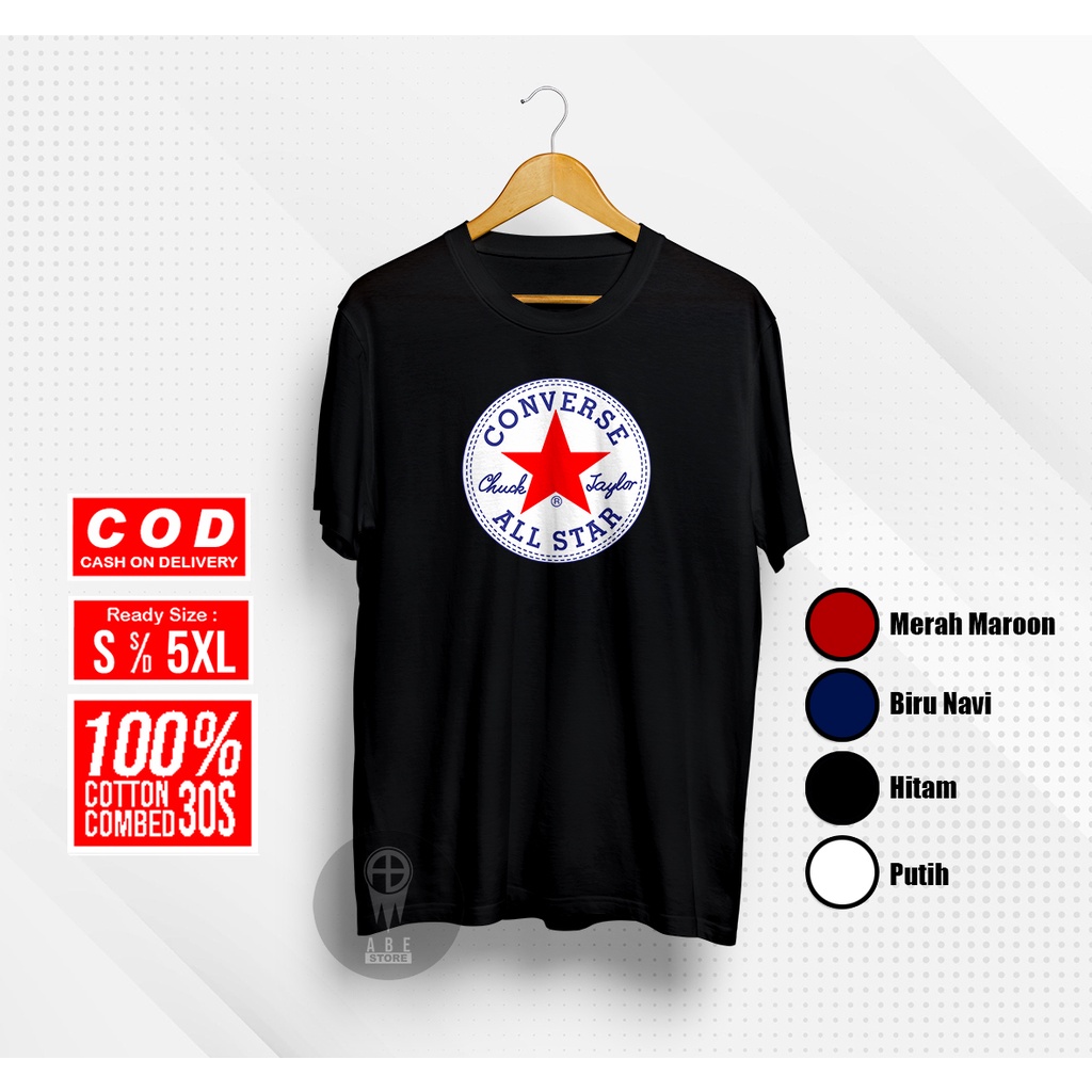 Katun 30s Combed Cotton Converse Logo T-shirt - Bigsize Jumbo Tops 2XL 3XL 4XL 5XL