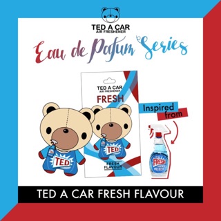 แผ่นน้ำหอมปรับอากาศ TED A CAR กลิ่น fresh น้ำหอม moschino