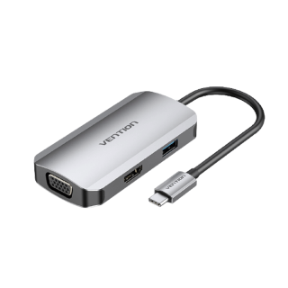 Vention อะเเดปเตอร์ ฮับ 9 in1 หัว USB Type C Hub USB3.0 เครื่องอ่านการ์ด ต่อ HDMI/RJ45 PD Thunderbolt 3