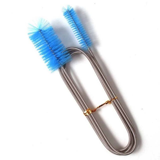 ยืดหยุ่น Lily Pipe ทําความสะอาดแปรงคู่สแตนเลส C002