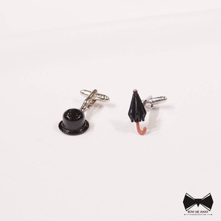 คัฟลิงค์ตินตินหมวก+ร่ม-TinTin Cufflinks