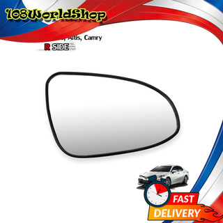 เนื้อเลนส์กระจก เลนส์กระจกมองข้าง ขวา ใส่ Toyota Vios Altis Yaris Camry ปี 2014 - 2019 Wing Side Door Mirror Glass Len