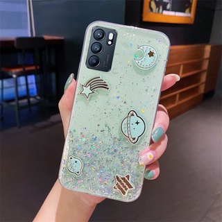 2021 New เคสโทรศัพท์ OPPO Reno6Z /Reno6 /Reno6 Pro /Reno5 Pro /Reno5 /Reno4 4G /Reno4 Pro 5G Phone Casing Bling Clear Black Green Pink Star Space TPU Softcase Phone Cover เคส OPPO Reno6Z 5G