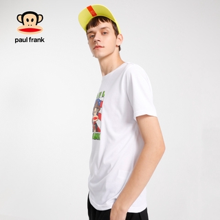 เสื้อยืดผ้าฝ้ายพิมพ์ลายแฟชั่นPKyn   ล้างสต๊อก   เว้า Paulfrank / Big Mouth เสื้อยืดแขนสั้นสไตล์เกาหลีสําหรับผู้ชาย