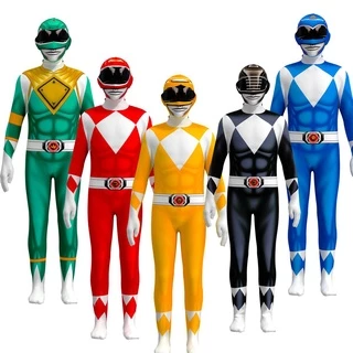 ชุดคอสเพลย์ Ranger สำหรับเด็กและผู้ใหญ่ รวมถึง jumpsuit และหน้ากากตัวละครที่ทนทาน