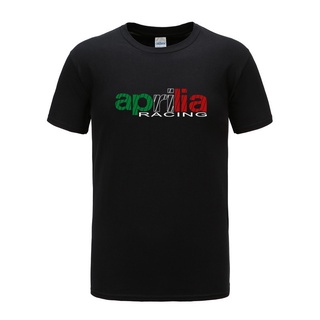 เสื้อยืดผ้าฝ้ายพิมพ์ลาย เสื้อยืด ผ้าฝ้ายแท้ พิมพ์ลาย Aprilia Racing Motobike สําหรับผู้ชาย