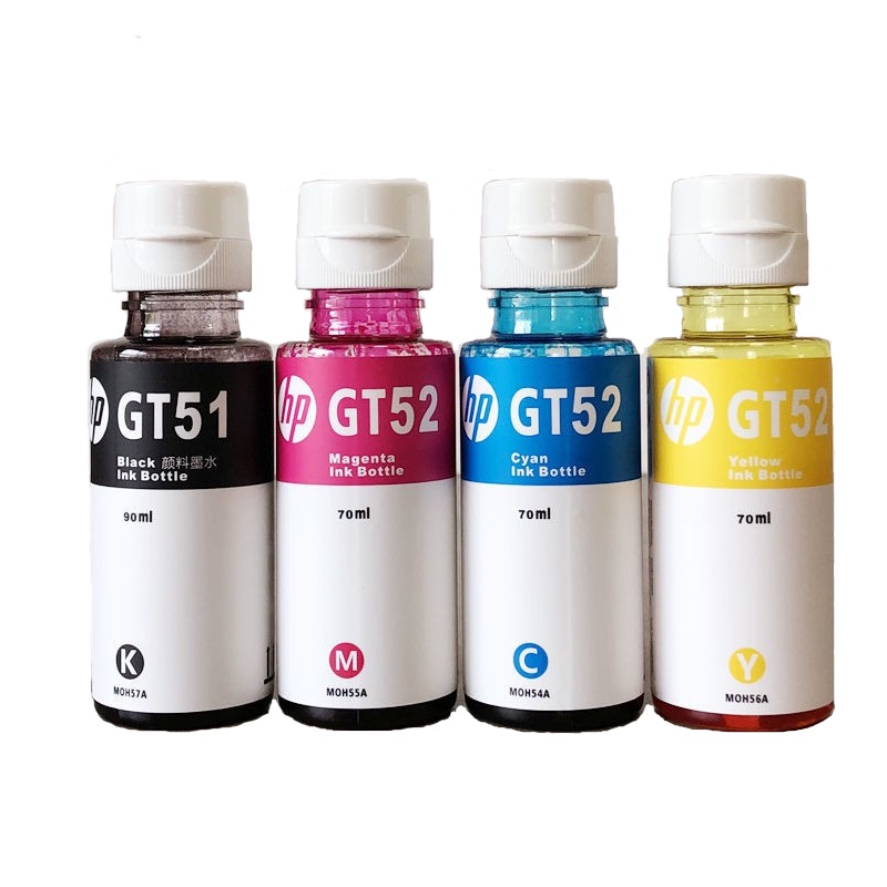 สินค้าพร้อมส่ง หมึกเติมแท้ HP GT53 XL GT53 , GT52 Set 4 สี 4 ขวด (มีกล่อง) For Hp HP315 HP415 HP500 HP515 ส่งจากกรุงเทพ