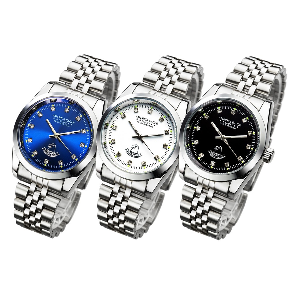 นาฬิกา 🔥AMERICA EAGLE🔥 นาฬิกาข้อมือผู้ชาย กันน้ำ สายสแตนเลส รุ่น AE8003G