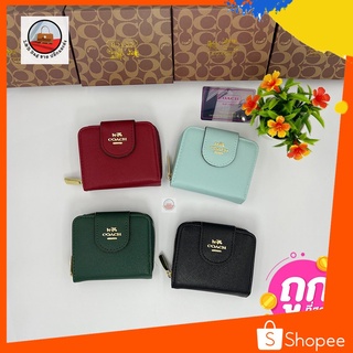 กระเป๋า Coach 2in1 สีเรียบ กระเป๋าสตางค์ผู้หญิง กระเป๋าสตางค์ใบสั้น 5นิ้ว