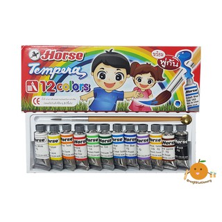 สีน้ำ ม้า 12 สี พร้อมพู่กัน