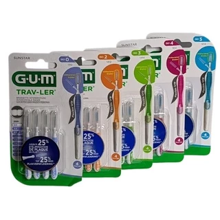 Gum TRAV-LER แปรงซอกฟัน สำหรับพกพา 4 ชิ้น/แพค proxabrush interdental brush