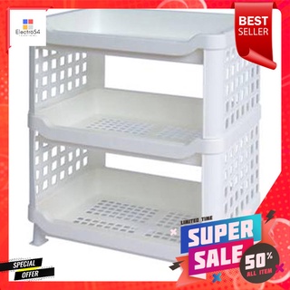 ชั้นวางของพลาสติก 3 ชั้น MICRON WARE 5883 สีขาว3-TIER PLASTIC STORAGE SHELF MICRON WARE 5883 WHITE