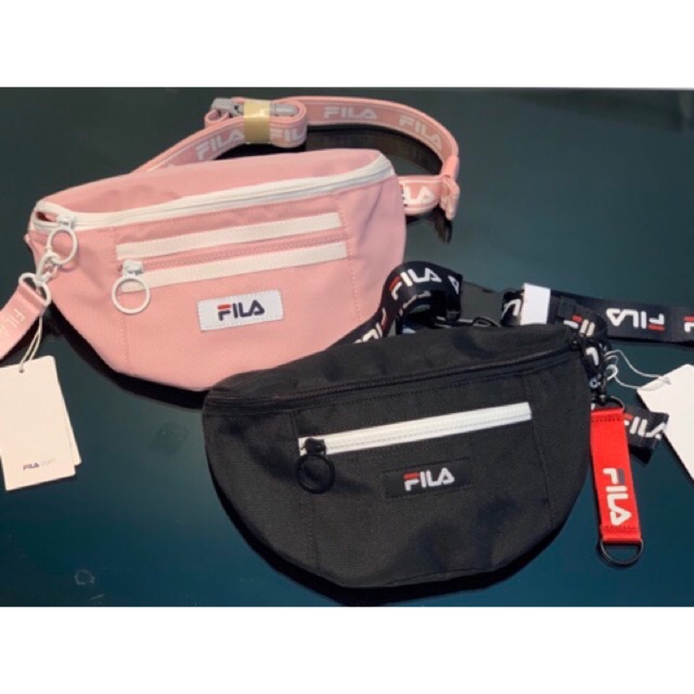 กระเป๋าคาดเอว คาดอก FILA สีชมพู/ดำ ของแท้💯จากชอปเกาหลี