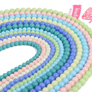 ลูกปัดแก้วเรืองแสง สีแคนดี้ สําหรับทําเครื่องประดับ สร้อยข้อมือ สร้อยคอ ลูกปัด DIY