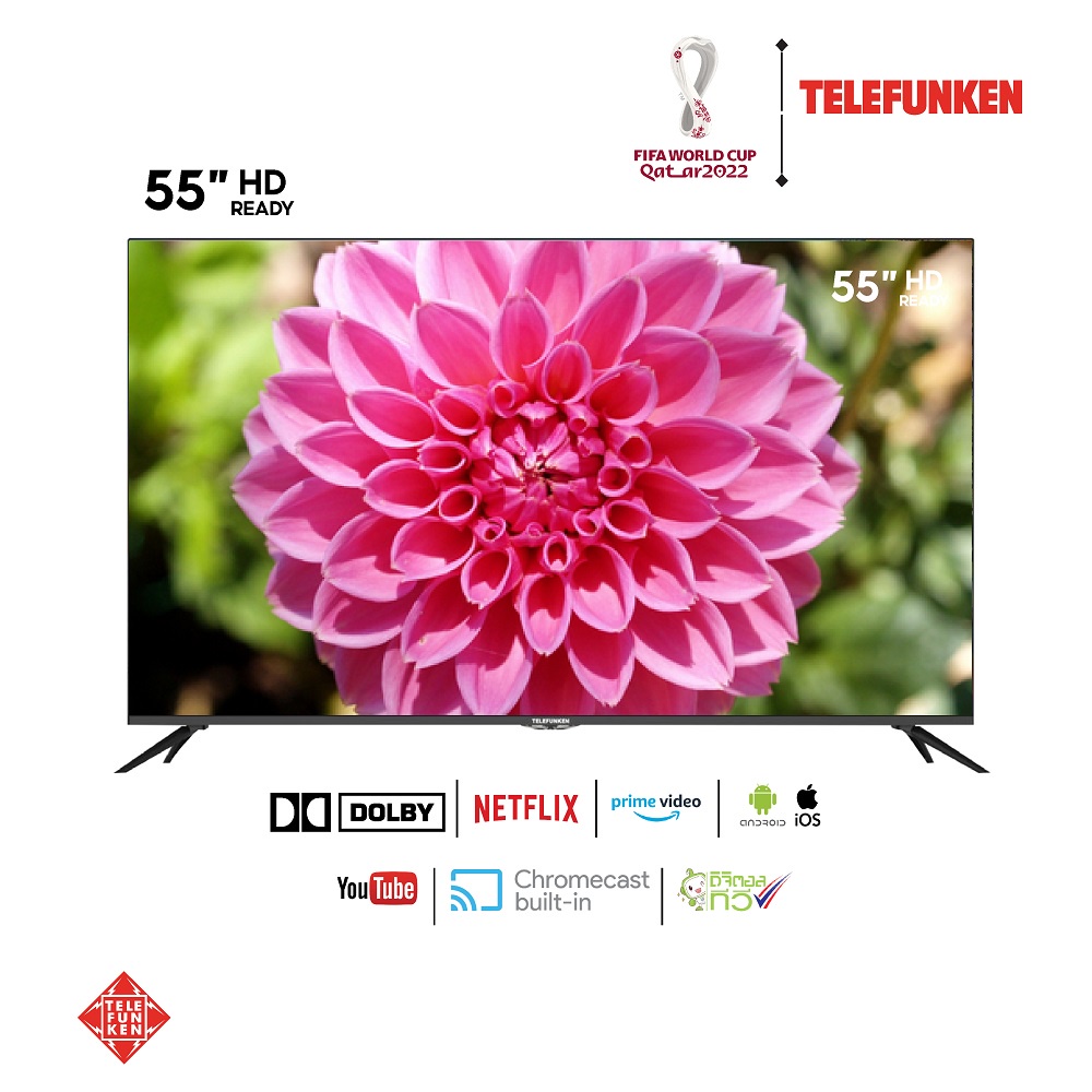 TELEFUNKEN  TV LED TV JU55DS180S (N28) (N28) ทีวี 55 นิ้ว inch Smart TV HD Youtube