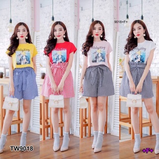 👗Pfashion [ส่งไว!!🚛] P9018 Set เสื้อยืดแขนสั้น + กางเกงขาสั้น Set: short sleeve t-shirt + shorts