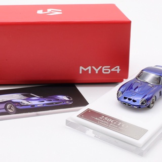 Scm โมเดลรถยนต์ Ferrari Ferrari 250 GTO metallic blue my64 สไตล์วินเทจ 1:64