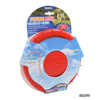 KANIMAL DOG FRISBEE จานร่อนยาง สีแดง ลอยน้ำ ของเล่นสุนัข จานร่อน- (คานิมอล)86099