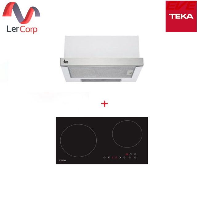 (TEKA) เครื่องดูดควัน รุ่น EL 60 +เตาฝังกระจกเซรามิก 2 หัว รุ่น VE2 Horizontal
