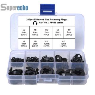 sup✹Carbon Spring Steel E-clip Snap Ring Assortment Circlip Retaining Ring Kit