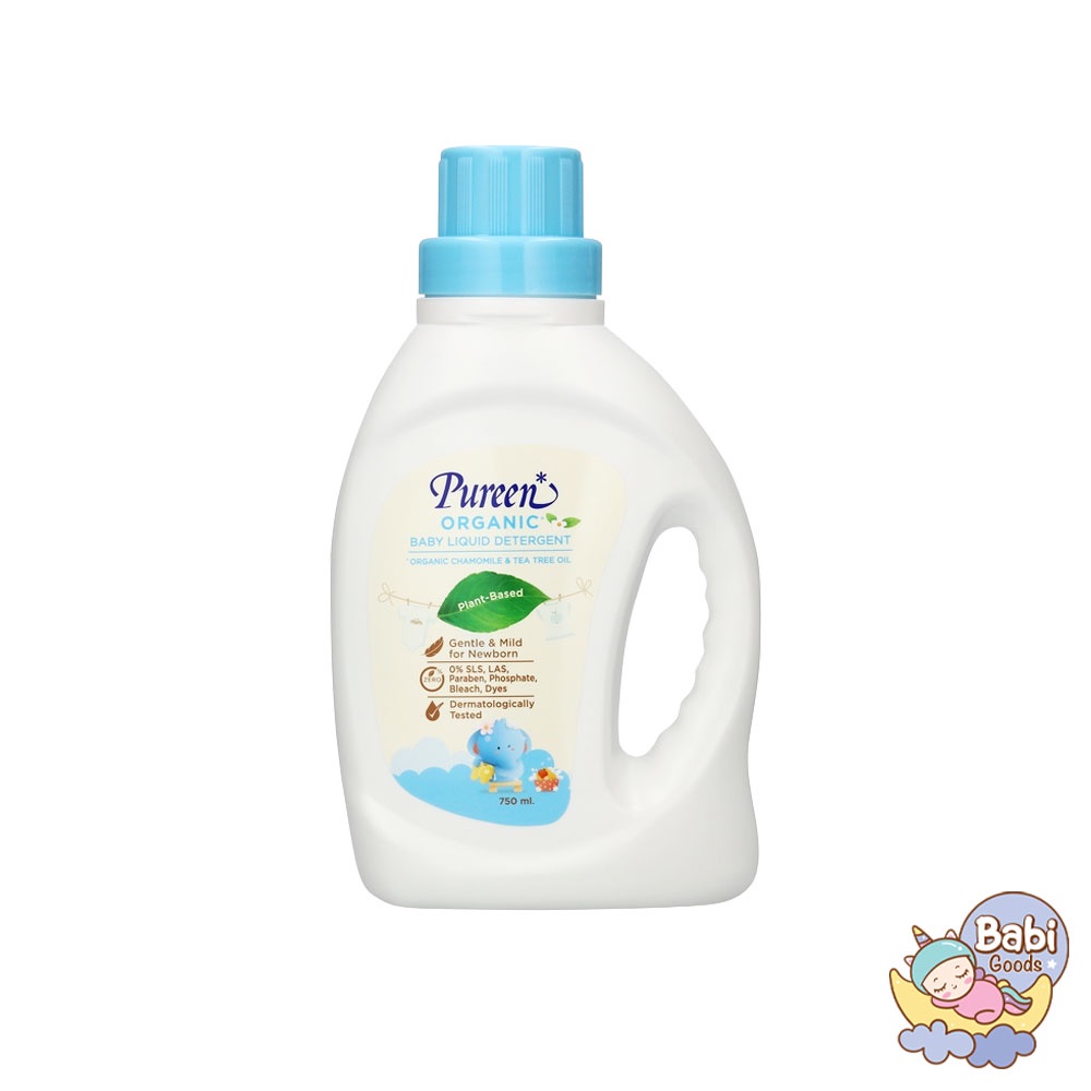 น้ำยาซักผ้าเด็กชนิดน้ำ สูตรออร์แกนิค Baby Liquid Detergent แบบขวด 750 มล. Pureen