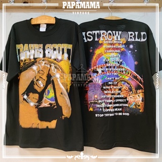 [ Travis Scott  AstroWorld ]  ผ้า100 ฝอกนุ่ม สวยๆ เสื้อวง เสื้อทัวร์ เสื้่ออัลบั้ม ทราวิส สก๊อต papamama vintage