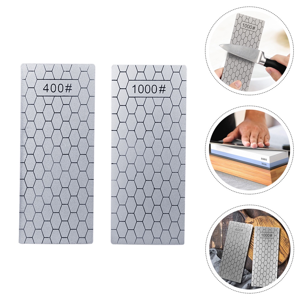 2 ชิ้นเครื่องตัดเพชร Sharpening Stone ห้องครัวคู่มือ Honing Stone เครื่องเหลาด้านเดียว ราคาส่ง