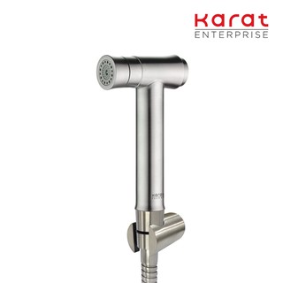 Karat Faucet ชุดฉีดชำระสแตนเลส 304 พร้อมสายและขอแขวน แบบปุ่มกด  ปรับน้ำ 2 ระดับ รุ่น KA-17-345-63