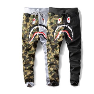 Bape camouflage half shark casual pants