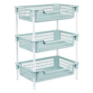 ชั้นวางของพลาสติก 3 ชั้น API ECO FRIENDLY สีเขียว ชั้นวางของในครัว PLASTIC RACK API ECO FRIENDLY 3-TIER GREEN