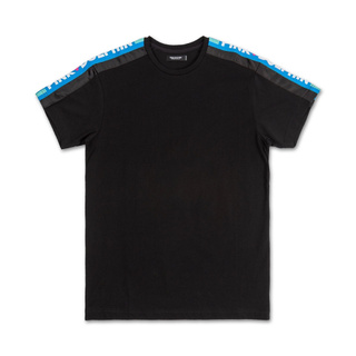 SLUM LTD - PINK DOLPHIN TAKE FLIGHT SATIN TEE Black