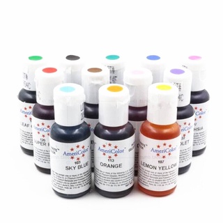 Ameri Color Soft Gel Paste สีเจลสำหรับผสมอาหารและขนม ขนาด 0.75 oz จากอเมริกา (ชุด 1/2)