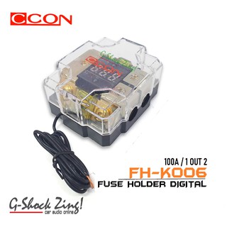 CCON รุ่น FH-K006 Fuse Holder DIGITAL LED Voltage Display ฟิวส์รถยนต์ เครื่องเสียงรถยนต์ กล่องฟิวส์ แบบ 1ออก 2