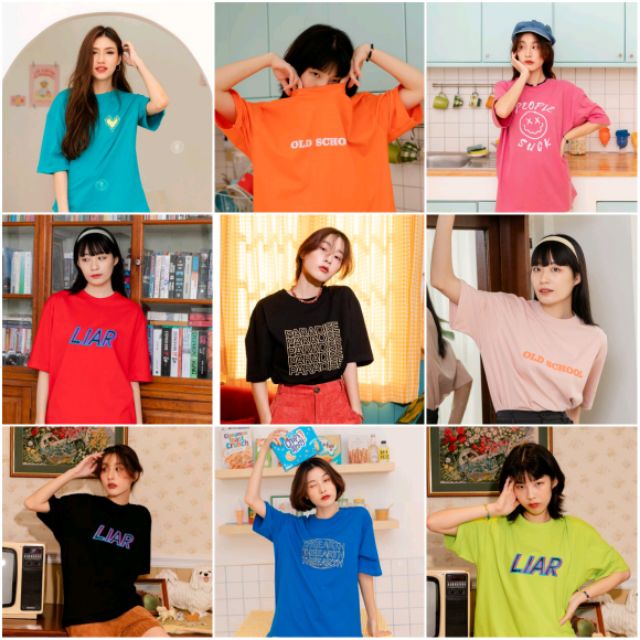 ส่งทันที📌 🍄ดูโค้ดลดจากหน้าร้านค่ะ🍄 เสื้อ Oversize สไตล์เกาหลี