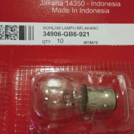 HONDA REAR BULB LAMP STOP BULB 34906-GB6-921