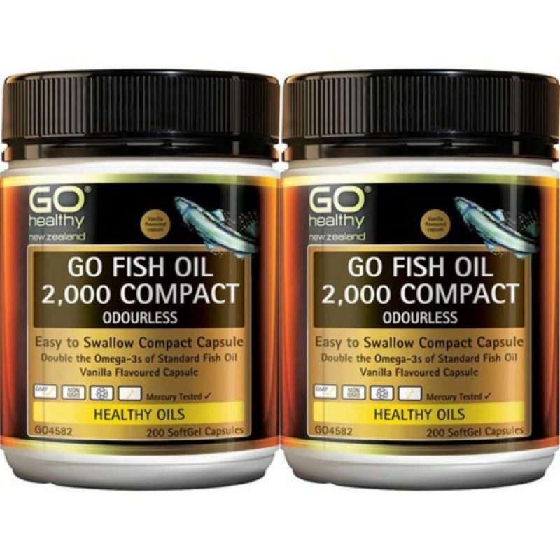 Go Healthy Go Fish Oil ปริมาณสูง 2000mg 230 แคปซูล น้ำมันปลาถูกแท้ส่งฟรี