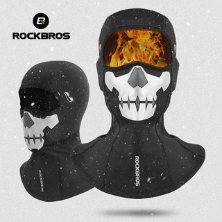 Rockbros หน้ากากไหมพรม ผ้าฟลีซ กันลม ให้ความอบอุ่น สําหรับขี่จักรยานยนต์ เล่นสกี ฤดูหนาว ฤดูใบไม้ร่วง