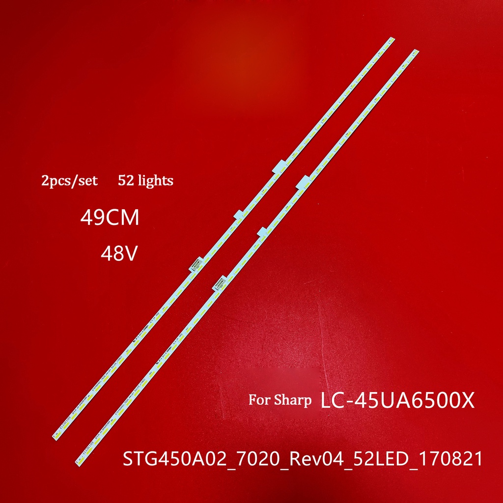 ใหม่ แถบไฟ สําหรับ Sharp LC-45UA6500X STG450A02_7020_Rev04_52LED_ 2 ชิ้น ต่อชุด170821