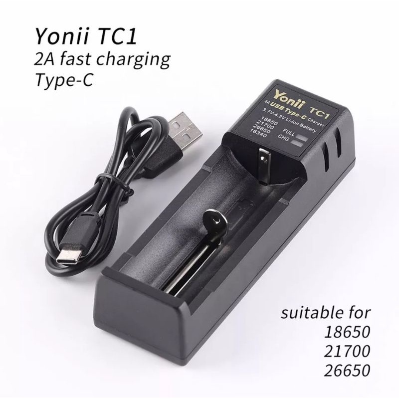 เครื่องชาร์จแบตเตอรี่ Yonii TC1 ชาร์จเร็ว 2A แอม type C