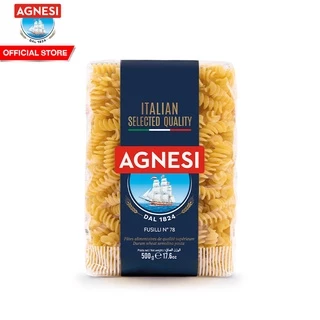 Agnesi Fusilli No.78 แอคเนซี ฟูซิลลี่ เบอร์ 78 พาสต้าเกลียว 500 กรัม