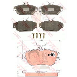 GDB837 ผ้าเบรค-หน้า(TRW) (เนื้อผ้า COTEC) VOLVO 940, 960 (LU) /VOLVO S90 3.0 96 ON