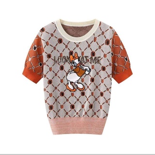 เสื้อไหมพรม ลายโดนัลด์ ดั๊ก (Donald Duck) อก 34-38 ยาว 16 ใส่สวย