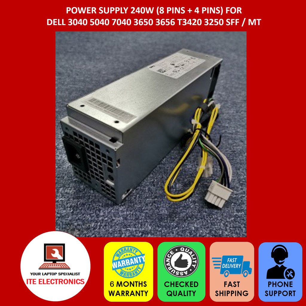 DELL OPTIPLEX 3040 5040 7040 INSPIRON 3650 3656 PRECISION 3420 SFF/ MT 240W (8 + 4PINS) พาวเวอร์ซัพพ