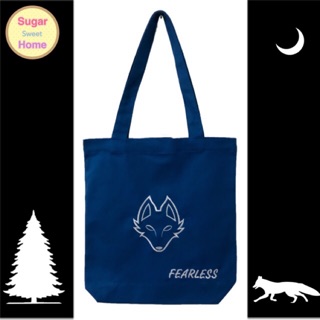 กระเป๋าผ้าแคนวาสปักลายจิ้งจอก สำหรับผู้ชาย (canvas tote bag for men)